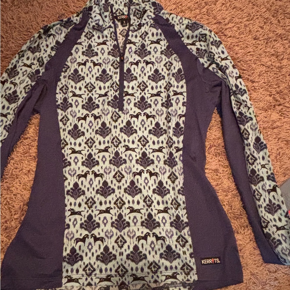 Kerrits Purple Patterned Long Sleeve Top
